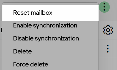 Mass Reset mailbox option in the Actions menu for multiple users